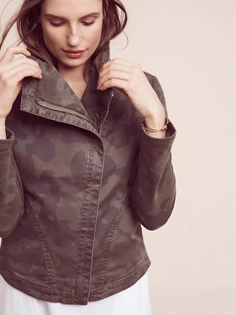 Anthropologie Camo Moto Jacket